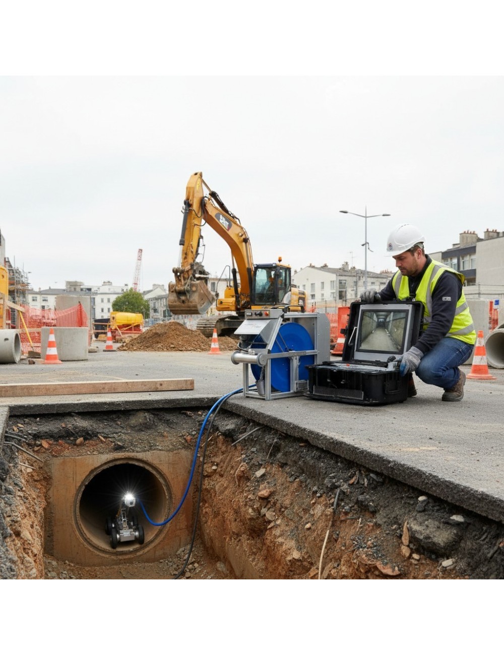 Inspection télévisée assainissement avec robot exploration